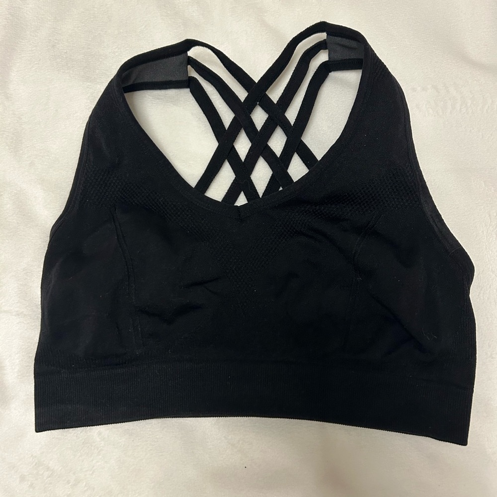 Women's Black Strappy sports bra